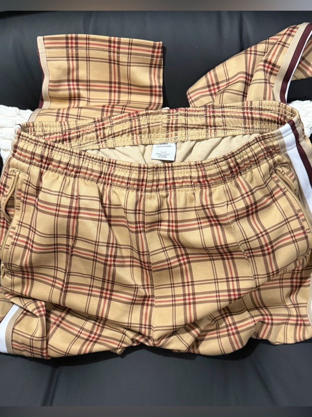 Urban Outfitters Tan Plaid Track Pants — Men's Large